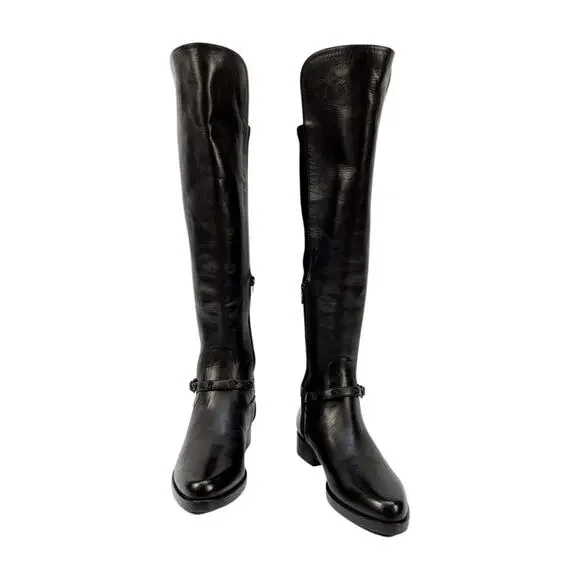 Versace Black Over the Knee Riding Boots NIB - Picture 2 of 15